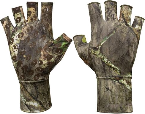 Mossy Oak Fingerless Camo Hunting Gloves | Lightweight & Breathable Stretch Material with Textured Palm Grip | Turkey Hunting & Bow Hunting Gloves for Men & Women in Saudi Arabia