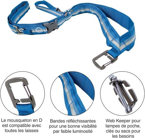 حزام الجري للكلاب بدون استخدام اليدين من كورجو، حزام الخصر، أزرق ساحلي in Kuwait