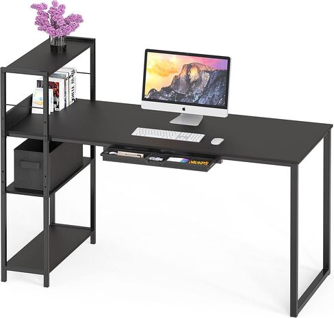 SHW 46-Inch Mission Desk with Side Shelf, 24" Deep, White in Kuwait