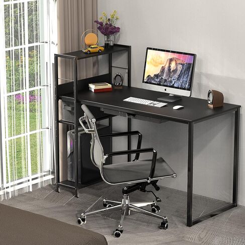 SHW 46-Inch Mission Desk with Side Shelf, 24" Deep, White in Kuwait