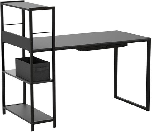 SHW 46-Inch Mission Desk with Side Shelf, 24" Deep, White in Kuwait
