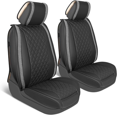 أغطية مقاعد السيارة Carbella ShimmerRide™ للمقاعد الأمامية - أغطية مقاعد جلدية نباتية وردية فاخرة للسيارات مع كريستالات وردية لامعة، أغطية مقاعد سيارات فاخرة للشاحنات، أغطية مقاعد سيارات لسيارات الدفع الرباعي in Kuwait