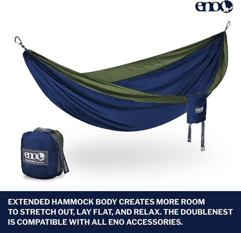 نظام أرجوحة ENO OneLink - يشتمل على أرجوحة DoubleNest ونظام تعليق Atlas وشبكة Guardian Bug Net وProFly Rain Tarp - مجموعة من أساسيات الأرجوحة للتخييم أو المشي لمسافات طويلة أو المهرجان - أزرق داكن/زيتوني in Saudi Arabia
