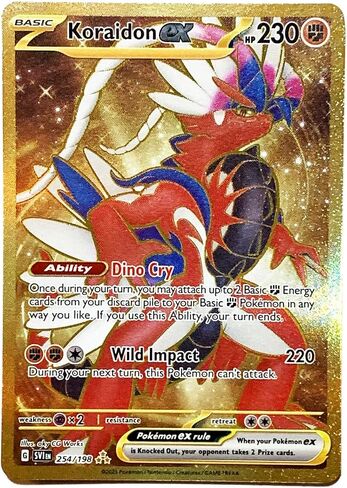 Pokemon - Koraidon ex 254/198 - Scarlet & Violet - Secret Rare - Gold Holo Foil in Saudi Arabia