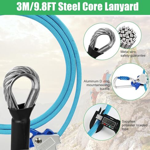 WMLBK Tree Climbing Gear Set, Tree Climbing Spikes Kit Adjustable Climbing Spurs Tool Leather arborist tree climbing Set With Protection Belt & Flipline for Climbing Hunting Rescue Logging Observation in Kuwait