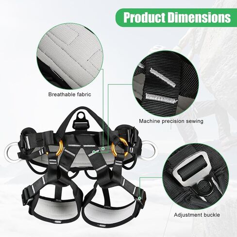 WMLBK Tree Climbing Gear Set, Tree Climbing Spikes Kit Adjustable Climbing Spurs Tool Leather arborist tree climbing Set With Protection Belt & Flipline for Climbing Hunting Rescue Logging Observation in Kuwait