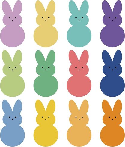 60 PCS Easter Bunny Cutouts for Bulletin Board Decoration, Colorful Easter Rabbits Paper Cut-Outs for Kids Easter Spring DIY Crafts Party Home School Classroom Bulletin Board Decor in Saudi Arabia