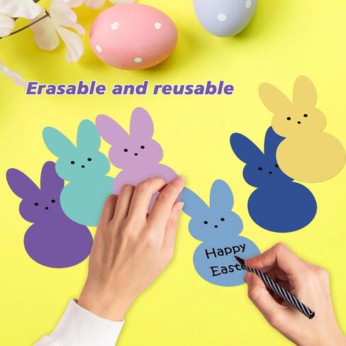 60 PCS Easter Bunny Cutouts for Bulletin Board Decoration, Colorful Easter Rabbits Paper Cut-Outs for Kids Easter Spring DIY Crafts Party Home School Classroom Bulletin Board Decor in Saudi Arabia