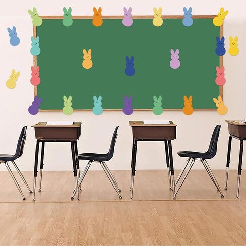 60 PCS Easter Bunny Cutouts for Bulletin Board Decoration, Colorful Easter Rabbits Paper Cut-Outs for Kids Easter Spring DIY Crafts Party Home School Classroom Bulletin Board Decor in Saudi Arabia
