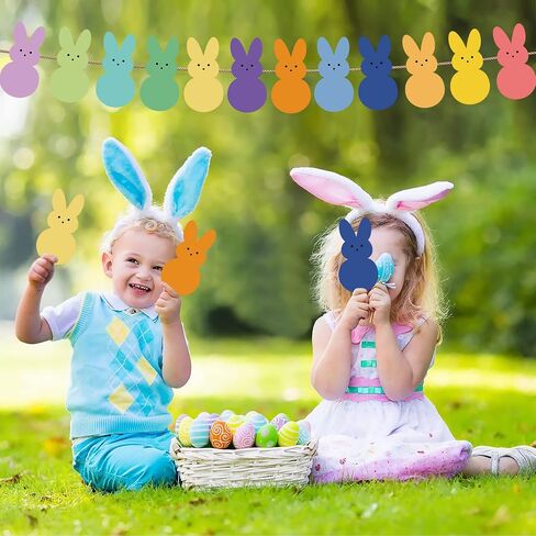 60 PCS Easter Bunny Cutouts for Bulletin Board Decoration, Colorful Easter Rabbits Paper Cut-Outs for Kids Easter Spring DIY Crafts Party Home School Classroom Bulletin Board Decor in Saudi Arabia