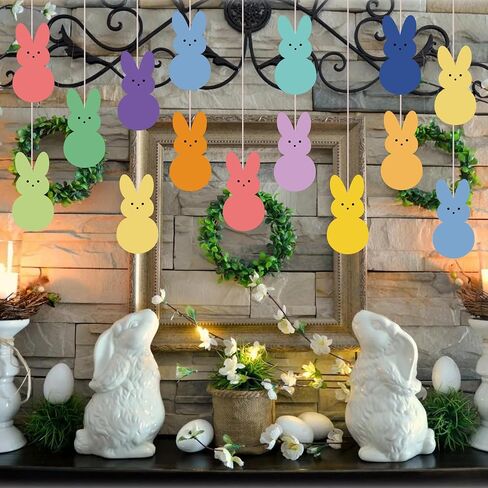60 PCS Easter Bunny Cutouts for Bulletin Board Decoration, Colorful Easter Rabbits Paper Cut-Outs for Kids Easter Spring DIY Crafts Party Home School Classroom Bulletin Board Decor in Saudi Arabia