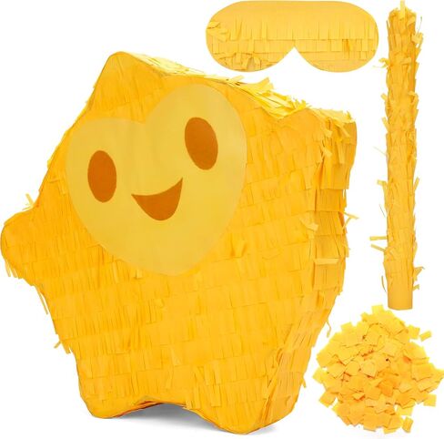 Star Pinata Birthday Party Supplies - Cute Star Pinata for Kids Girls Boys Birthday Party, Cartoon Pinata with Stick, Blindfold and Confetti for Birthday Party Candy, Birthday Party Game Decorations in Saudi Arabia