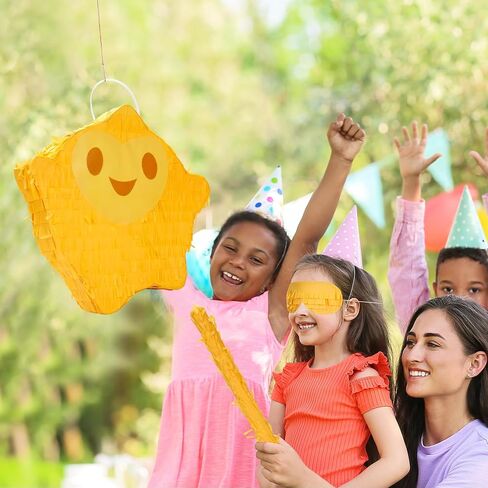 Star Pinata Birthday Party Supplies - Cute Star Pinata for Kids Girls Boys Birthday Party, Cartoon Pinata with Stick, Blindfold and Confetti for Birthday Party Candy, Birthday Party Game Decorations in Saudi Arabia