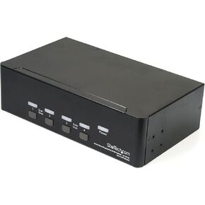 StarTech.com 4 منافذ DisplayPort KVM سويتش مع الصوت - USB ، لوحة مفاتيح ، فيديو ، ماوس ، صندوق تبديل الكمبيوتر لشاشة 2560x1600 DP (SV431DPUA)، أسود in Kuwait