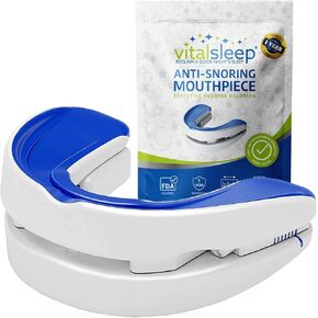 قطعة الفم المضادة للشخير من VitalSleep للرجال، واقي الفم لوقف الشخير، جهاز مضاد للشخير قابل للتعديل، مصنوع في الولايات المتحدة الأمريكية وجهاز مرخص من إدارة الغذاء والدواء الأمريكية للشخير in Kuwait