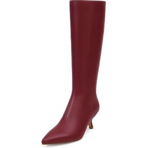 Mid Calf Boots for Women Pointed Toe 2.5 IN Low Heel Women Boots Zipper Boots Fashion Trendy Stiletto Heel Boots