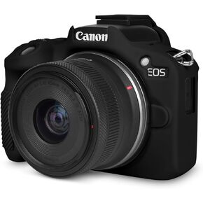 Rieibi EOS R50 Case, Soft Silicone Protective Case for Canon EOS R50 EOSR50 Camera, Lightweight EOS R50 Camera Case - Black