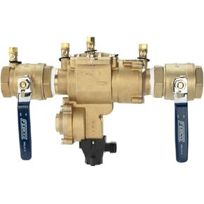 Febco LF860 Series 3/4" Lead-Free Bronze Reduced Pressure Zone Backflow Preventer Assembly, Quarter Turn Shutoff, Small Diameter, Flood Sensor with SentryPlus Alert Technology for Relief Valve
