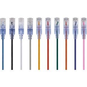 Monoprice Cat6A Patch Ethernet Cable - 5 Feet - Black | UTP, 30AWG, 10G, Pure Bare Copper, Snagless RJ45, for Computer Networking Cable, LAN, Modem, Router - SlimRun Series