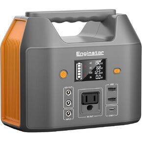 EnginStar Portable Power Station, 150W 155Wh Power Bank with 110V AC Outlet, 6 Outputs External Battery Pack Portable Backup Battery Laptop Charger with LED Light for Home Camping