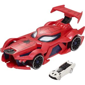 Hot Wheels Marvel Spider-Man Web-Car Launcher with Movement-Activated Eyes & 1:64 Scale Toy Character Car (Amazon Exclusive)