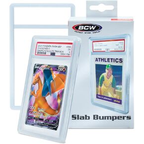 BCW Black Graded Card Slab Bumpers for Standard PSA Slab Case, Protect and Display Your Graded Trading Cards, Silicone Card Protector Frame for Graded Card Storage, Handling, & Transport - Pack of 6