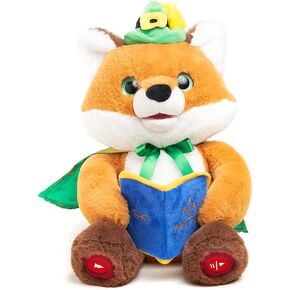 Cuddle Barn - Sir Catsby The Storyteller | Cat Animated Storytelling Stuffed Animal Plush Toy Reads 5 Fairy Tales, Mouth Movement, Swaying Motion, Lights Up, 12 inches