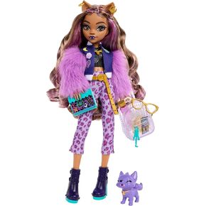 Monster High Clawdeen Wolf Fashion Doll with Purple Streaked Hair, Signature Look, Accessories & Pet Dog Medium