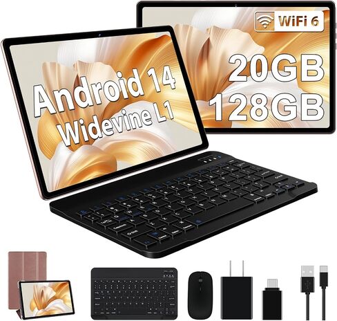 تابلت Android 14، 128 جيجا+20 جيجا/1 تيرابايت قابل للتوسيع، 10.1 بوصة مع واي فاي 6، ثماني النواة، بلوتوث 5.0، كاميرا مزدوجة 5 ميجابكسل + 8 ميجابكسل، أحدث جهاز لوحي لعام 2024 مع ماوس لوحة مفاتيح - فضي in Saudi Arabia