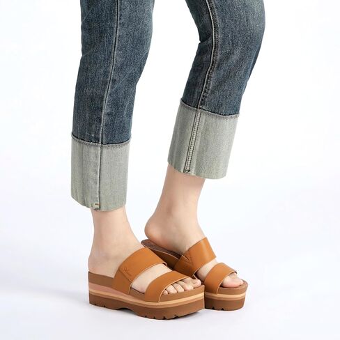 Athlefit Black Platform Sandals for Women Summer Two Strap Slide Sandals Cute Slip on Footbed Beach Sandals Size 10 in Saudi Arabia