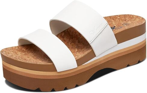 Athlefit Black Platform Sandals for Women Summer Two Strap Slide Sandals Cute Slip on Footbed Beach Sandals Size 10 in Saudi Arabia
