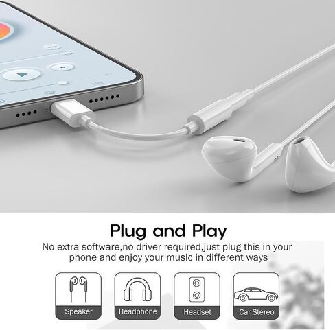 2 Pack USB Type C to 3.5mm Female Headphone Jack Adapter,Premium USB C to Aux Audio Dongle Cable Cord Compatible with iPhone 15/16Pro Max/Pro 16/15 Plus,Galaxy S24/S23/S22/S21 Ultra/MacBook. in Saudi Arabia