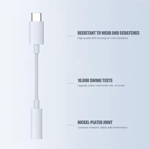 2 Pack USB Type C to 3.5mm Female Headphone Jack Adapter,Premium USB C to Aux Audio Dongle Cable Cord Compatible with iPhone 15/16Pro Max/Pro 16/15 Plus,Galaxy S24/S23/S22/S21 Ultra/MacBook. in Saudi Arabia