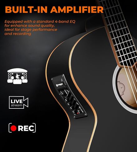 Vangoa Acoustic Electric Guitar Kit, 41 In Jumbo Cutaway Electric Guitars, 4/4 Full-size Acustica-Electrica Guitarra, Starter Bundle, Built-in EQ, For Beginner Adult Teen, Right-Hand Satin Green Burst in Saudi Arabia