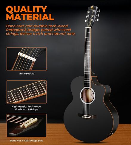 Vangoa Acoustic Electric Guitar Kit, 41 In Jumbo Cutaway Electric Guitars, 4/4 Full-size Acustica-Electrica Guitarra, Starter Bundle, Built-in EQ, For Beginner Adult Teen, Right-Hand Satin Green Burst in Saudi Arabia