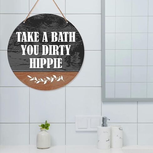 Bathroom Sign Wall Decor, Guest Bathroom Hanging Sign Decor Farmhouse Wall Decoration Inspirational Wood Sign for Toilet, Powder Room, Housewarming Gifts for Woman Man, Wash Your Worries Away in Saudi Arabia