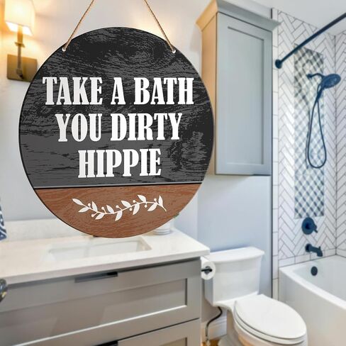 Bathroom Sign Wall Decor, Guest Bathroom Hanging Sign Decor Farmhouse Wall Decoration Inspirational Wood Sign for Toilet, Powder Room, Housewarming Gifts for Woman Man, Wash Your Worries Away in Saudi Arabia