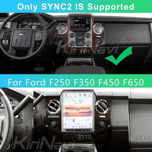 Qualcomm Android 11 Car Radio for Ford F250 F350 2009-2012 F450 F650 2009-2014 Stereo Replacement Head Unit 12.1 Inch 2K IPS Touch Screen Tesla Style Carplay Android Auto Navigation Multimedia Play in Kuwait