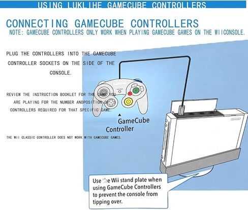 Luklihe Gamecube Controller,ngc wired game controllerfor Compatible with Nintendo Wii Black in Saudi Arabia