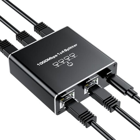 مقسم جيجابت إيثرنت 1 في 2 مخرج، مقسم BolAAzuL 1000 ميجابت في الثانية 1x2 - مقسم كابل LAN/الإنترنت - مقسم Cat5/6/7 1 إلى 2، موصل تمديد شبكة RJ45 | التوصيل والتشغيل | فعاله من حيث التكلفه in Kuwait