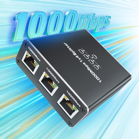 مقسم جيجابت إيثرنت 1 في 2 مخرج، مقسم BolAAzuL 1000 ميجابت في الثانية 1x2 - مقسم كابل LAN/الإنترنت - مقسم Cat5/6/7 1 إلى 2، موصل تمديد شبكة RJ45 | التوصيل والتشغيل | فعاله من حيث التكلفه in Kuwait