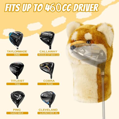 Golf Club Covers Animal for Woods and Drivers Funny Driver Headcover Golf Gifts for Men Women Plush Lion in Saudi Arabia