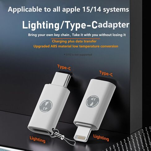 USB C to USB 3.0 Adapter,USB C Female to Lightning Male,Lightning to USB C Male,Support PD Fast Charging,Compatible with iPhone,Galaxy,with Anti-Loss Device and Backpack Buckle (4Pack) in Saudi Arabia