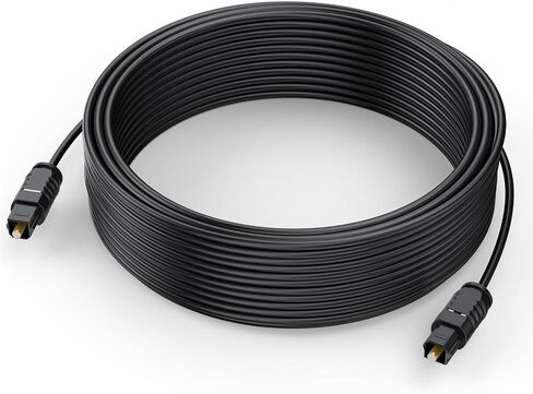Digital Optical Audio Cable 6ft - for TV PS4 PS3 to Soundbar Receiver etc. | Fiber Optic SPDIF Toslink Super-Thin Cord in Kuwait