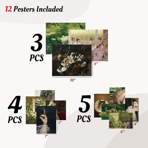 KINYEYE 12PCS Pastel Pink Conquette Eclectic Posters, Pink Posters for Coquette Wall Decor, Coquette Teen Room Decor for Girls | Unframed in Saudi Arabia