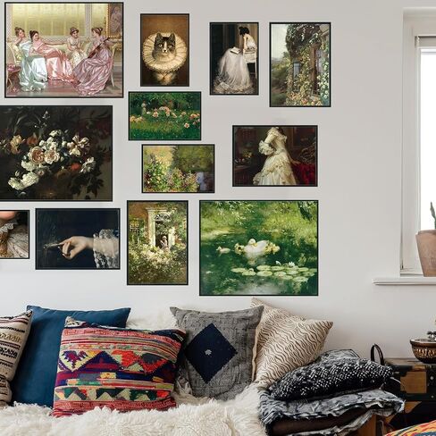 KINYEYE 12PCS Pastel Pink Conquette Eclectic Posters, Pink Posters for Coquette Wall Decor, Coquette Teen Room Decor for Girls | Unframed in Saudi Arabia