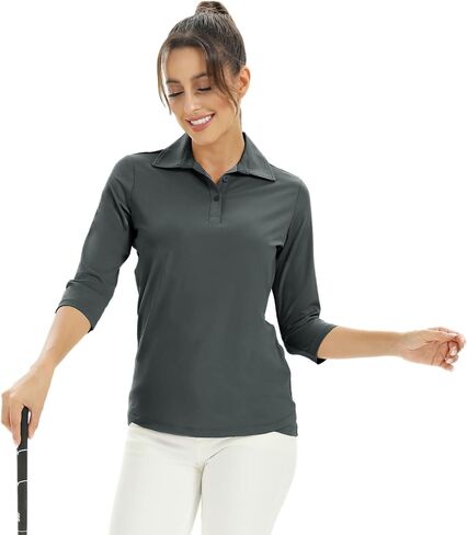 Women's Dry-Fit Golf Polo T Shirts Lightweight Moisture Wicking Short Sleeve Shirt Quick Dry Polo Shirt for Women(Pink-XL) in Saudi Arabia