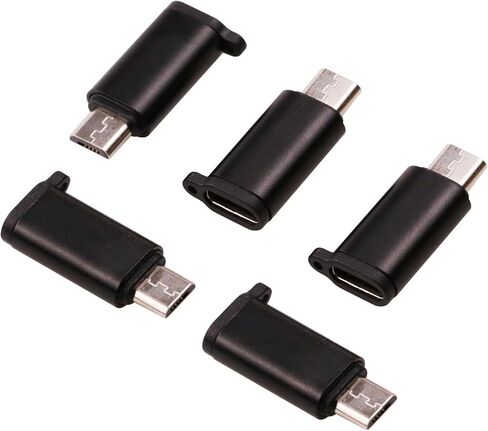 محول USB صغير ذكر إلى Micro USB أنثى، USB أنثى إلى USB صغير 2.0 ذكر موصل تحويل يدعم الشحن ونقل البيانات متوافق مع الكاميرا الرقمية/مشغل MP3/القرص الصلب المحمول/كاميرا داش (5 عبوات) in Saudi Arabia