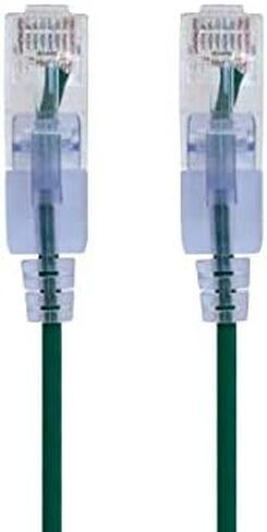 كابل إيثرنت Monoprice Cat6A - 5 أقدام - أسود | UTP، 30AWG، 10G، النحاس العاري النقي، Snagless RJ45، لكابل شبكات الكمبيوتر، LAN، المودم، جهاز التوجيه - سلسلة SlimRun in Kuwait