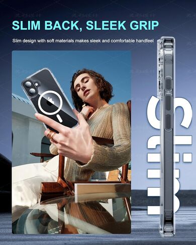 Ultra Clear for iPhone 16 Pro Max Case, Compatible with MagSafe, [16FT Drop Protection] [Yellowing Resistant] Scratch-Resistant Magnetic Slim Phone Case for iPhone 16 Pro Max, Clear in Saudi Arabia
